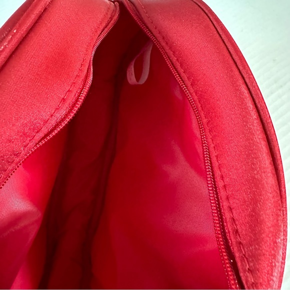 Christian Dior Parfums Red Satin Make-up Bag Gold Sparkle Authentic - Picture 5 of 10